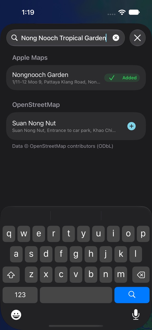 The result now shows Added